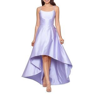 Xscape Light Purple Satin Hi-Low Prom Dress